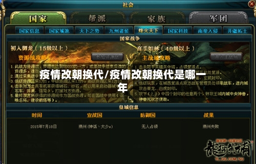 疫情改朝换代/疫情改朝换代是哪一年