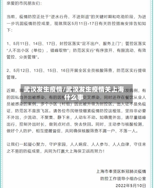 武汉发生疫情/武汉发生疫情关上海什么事