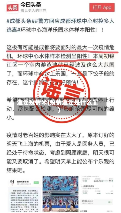 造谣疫情米(疫情造谣是什么罪)