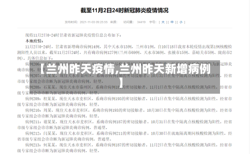 【兰州昨天疫情,兰州昨天新增病例】-第1张图片