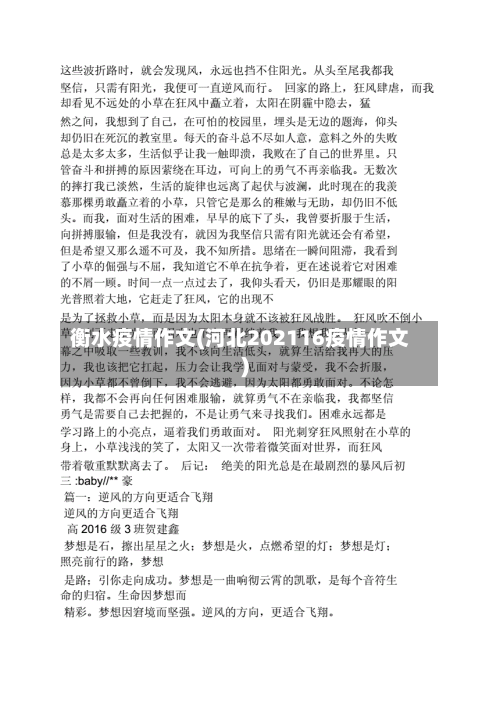 衡水疫情作文(河北202116疫情作文)-第2张图片