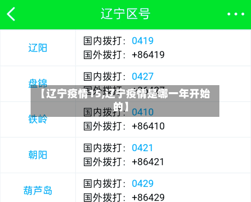 【辽宁疫情15,辽宁疫情是哪一年开始的】