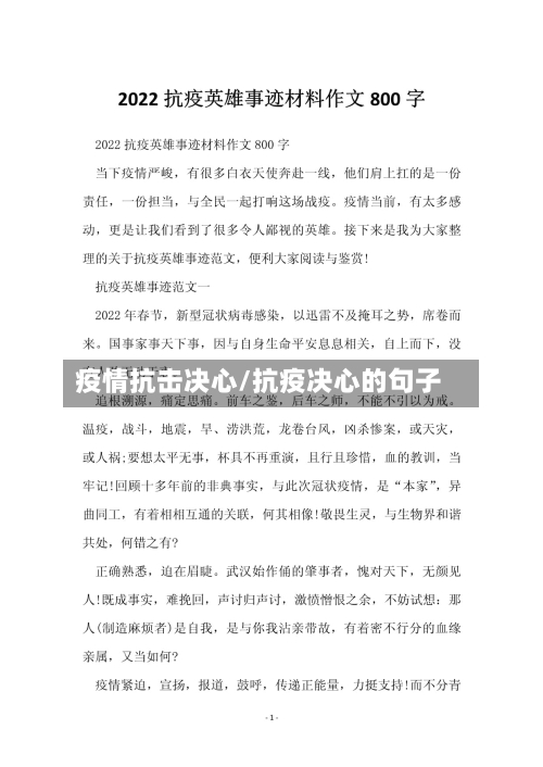 疫情抗击决心/抗疫决心的句子-第2张图片