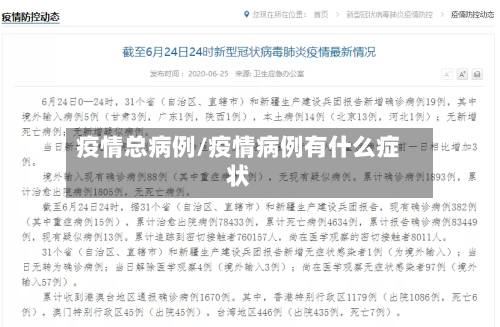 疫情总病例/疫情病例有什么症状