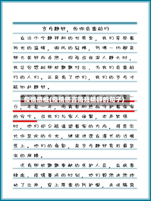 疫情感概(疫情感言简短精辟的句子)-第1张图片