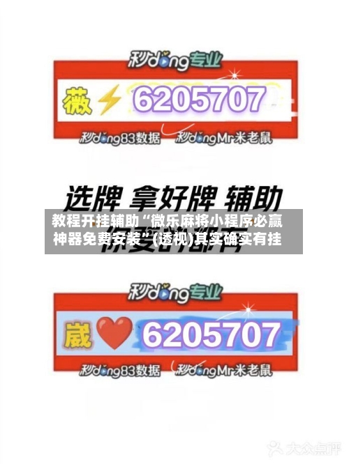 教程开挂辅助“微乐麻将小程序必赢神器免费安装”(透视)其实确实有挂-第1张图片