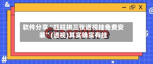 软件分享“旺旺拼三张透视挂免费安装”(透视)其实确实有挂-第2张图片