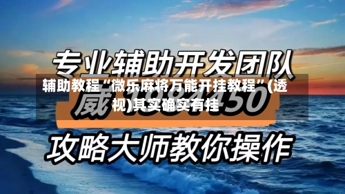 辅助教程“微乐麻将万能开挂教程”(透视)其实确实有挂