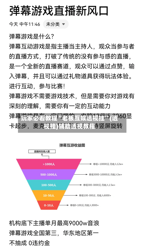 玩家必看教程“老板互娱透视挂”(透视挂)辅助透视教程