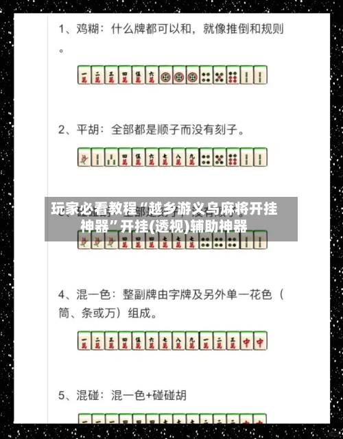 玩家必看教程“越乡游义乌麻将开挂神器”开挂(透视)辅助神器-第1张图片