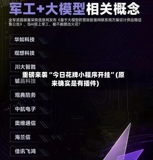 重磅来袭“今日花牌小程序开挂”(原来确实是有插件)