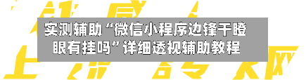 实测辅助“微信小程序边锋干瞪眼有挂吗”详细透视辅助教程-第1张图片