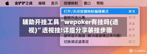 辅助开挂工具“wepoker有挂吗(透视)”透视挂!详细分享装挂步骤