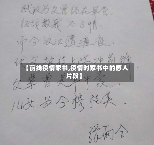 【前线疫情家书,疫情时家书中的感人片段】-第3张图片