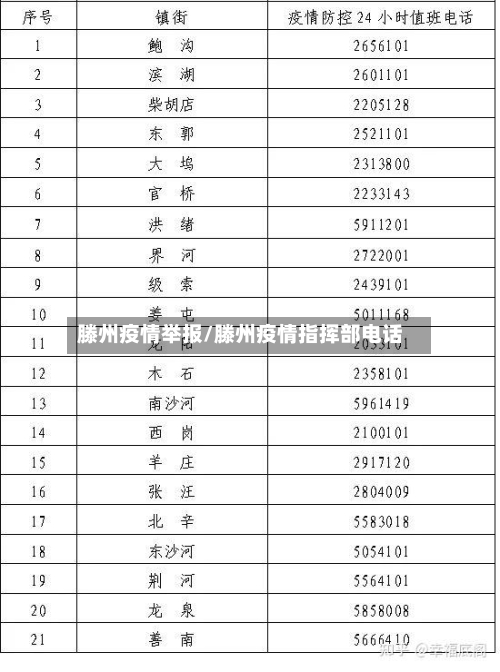 滕州疫情举报/滕州疫情指挥部电话