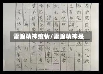 雷峰精神疫情/雷峰精神是