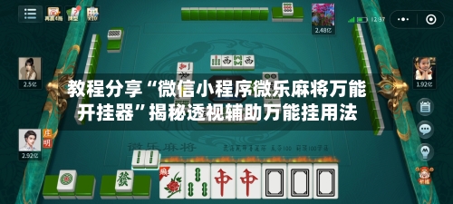 教程分享“微信小程序微乐麻将万能开挂器”揭秘透视辅助万能挂用法-第2张图片