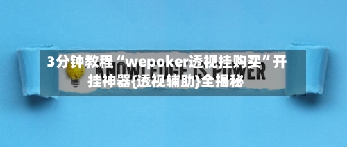 3分钟教程“wepoker透视挂购买”开挂神器{透视辅助}全揭秘-第1张图片