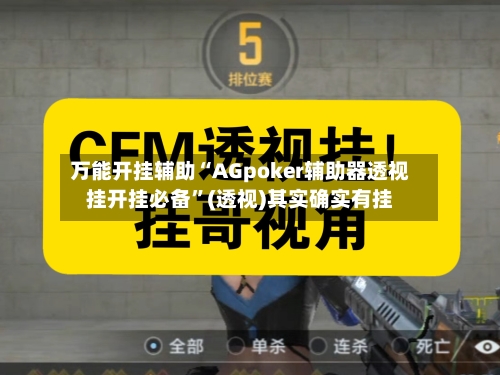 万能开挂辅助“AGpoker辅助器透视挂开挂必备”(透视)其实确实有挂