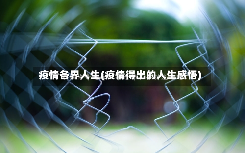 疫情各界人生(疫情得出的人生感悟)