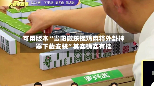 可用版本“贵阳微乐捉鸡麻将外卦神器下载安装”其实确实有挂-第1张图片