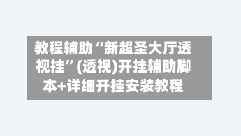 教程辅助“新超圣大厅透视挂”(透视)开挂辅助脚本+详细开挂安装教程-第1张图片
