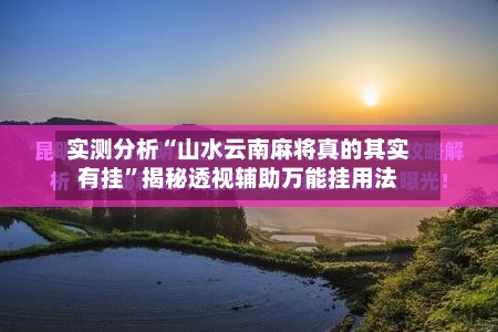 实测分析“山水云南麻将真的其实有挂”揭秘透视辅助万能挂用法