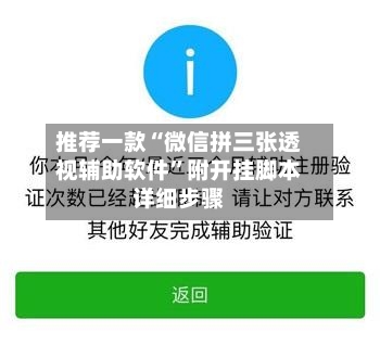 推荐一款“微信拼三张透视辅助软件”附开挂脚本详细步骤-第1张图片