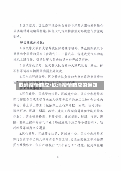 取消疫情响应/取消疫情响应的通知-第1张图片