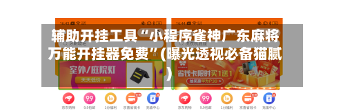 辅助开挂工具“小程序雀神广东麻将万能开挂器免费”(曝光透视必备猫腻)-第1张图片