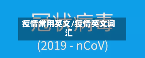 疫情常用英文/疫情英文词汇