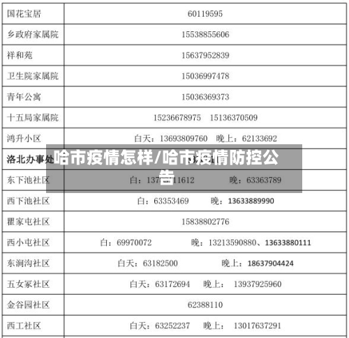 哈市疫情怎样/哈市疫情防控公告