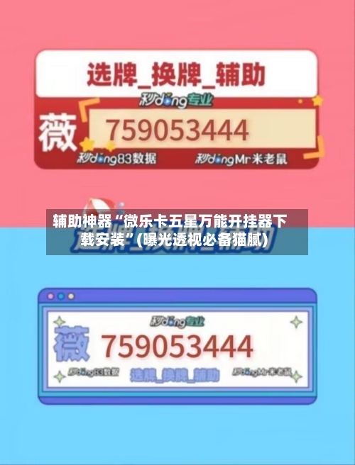 辅助神器“微乐卡五星万能开挂器下载安装”(曝光透视必备猫腻)-第1张图片