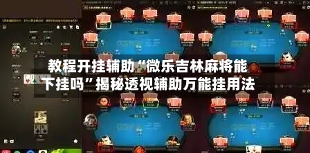 教程开挂辅助“微乐吉林麻将能下挂吗”揭秘透视辅助万能挂用法