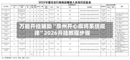 万能开挂辅助“泉州开心麻将系统规律	”2026开挂教程步骤-第2张图片