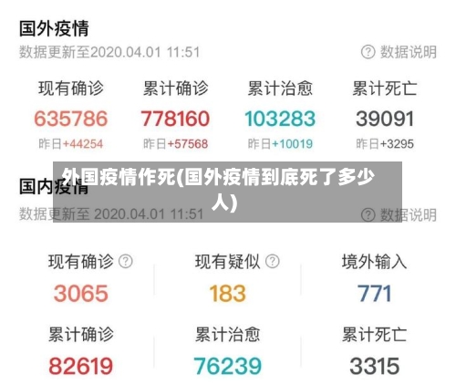 外国疫情作死(国外疫情到底死了多少人)