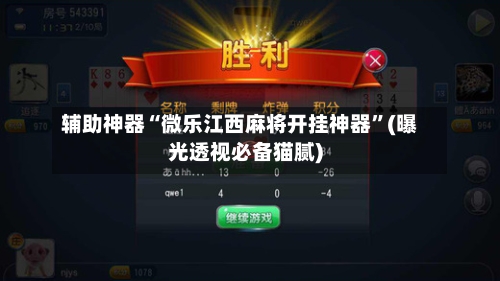 辅助神器“微乐江西麻将开挂神器”(曝光透视必备猫腻)