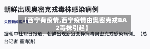 【西宁有疫情,西宁疫情由奥密克戎BA2毒株引起】
