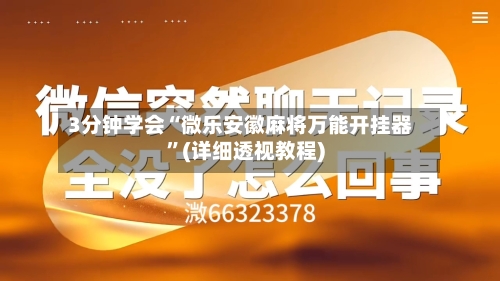 3分钟学会“微乐安徽麻将万能开挂器”(详细透视教程)-第1张图片