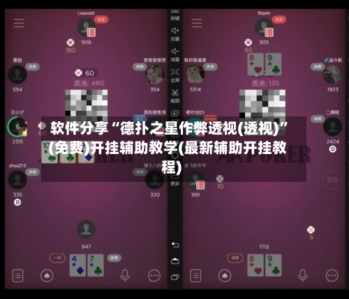 软件分享“德扑之星作弊透视(透视)”(免费)开挂辅助教学(最新辅助开挂教程)-第1张图片