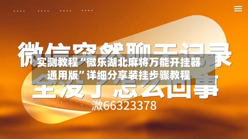 实测教程“微乐湖北麻将万能开挂器通用版”详细分享装挂步骤教程