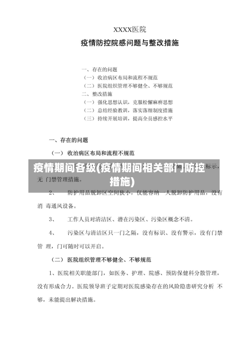 疫情期间各级(疫情期间相关部门防控措施)-第2张图片