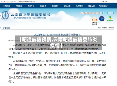 【昭通威信疫情,云南昭通威信县肺炎疫情】