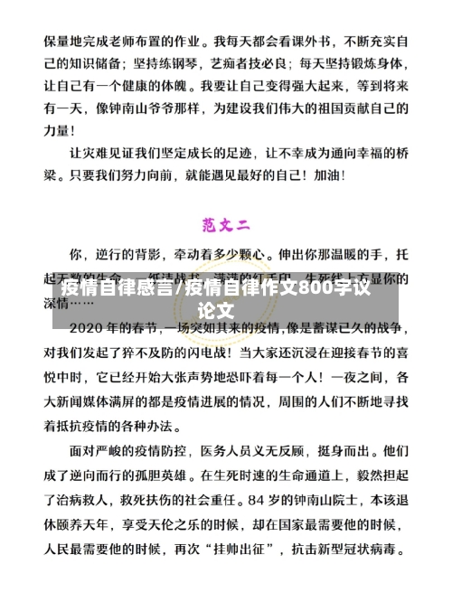 疫情自律感言/疫情自律作文800字议论文-第3张图片