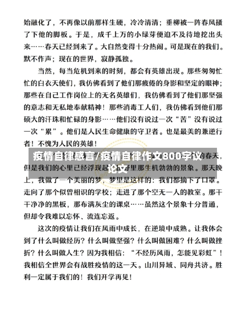 疫情自律感言/疫情自律作文800字议论文-第2张图片