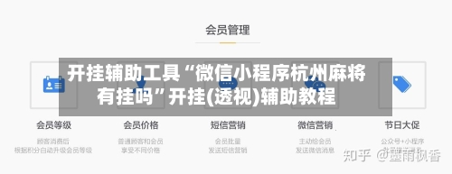 开挂辅助工具“微信小程序杭州麻将有挂吗”开挂(透视)辅助教程