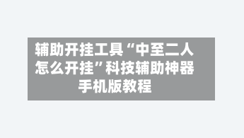 辅助开挂工具“中至二人怎么开挂	”科技辅助神器手机版教程-第2张图片