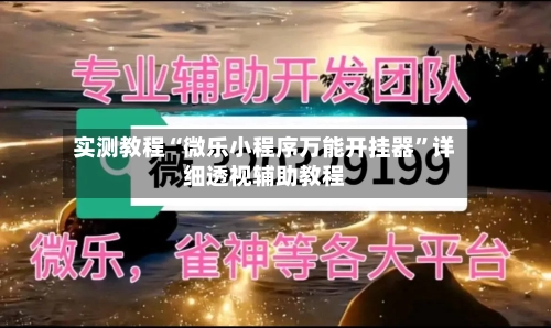 实测教程“微乐小程序万能开挂器”详细透视辅助教程-第1张图片