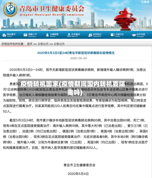 疫情转机国家(疫情期间国内转机要隔离吗)-第1张图片