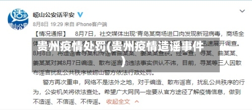 贵州疫情处罚(贵州疫情造谣事件)